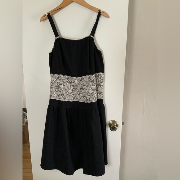 torrid Dresses & Skirts - Vintage Torrid Black Dress with White Lace Accent